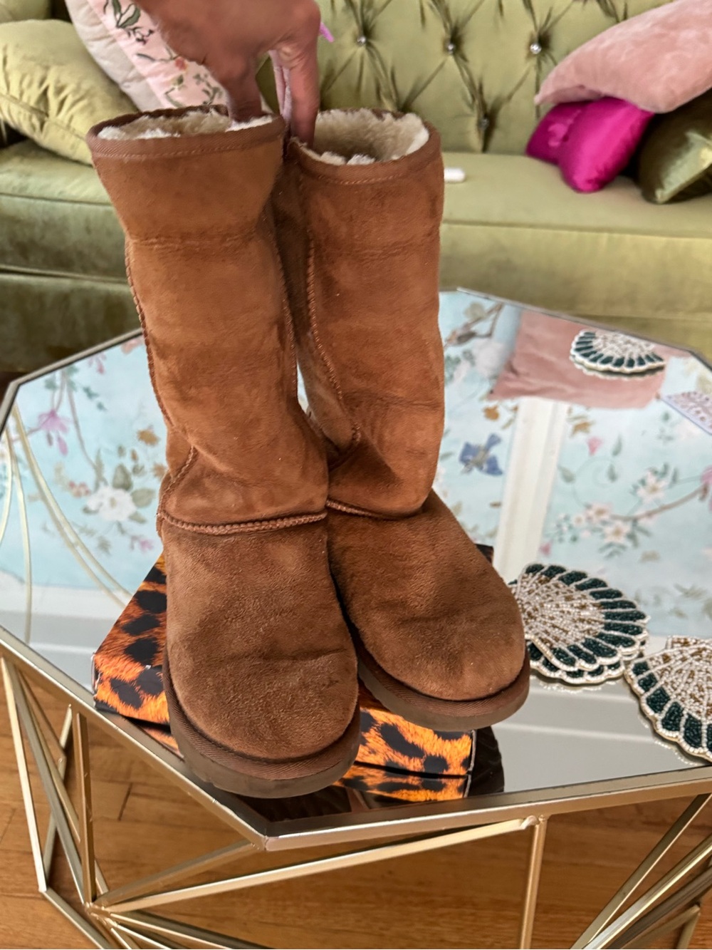 UGG Women's Mid-Calf Suede Boots - Chestnut Brown